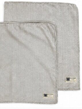 Tommy Hilfiger Qty 2 Gray Herringbone Pillow Cover | Sham euro size (26x26)